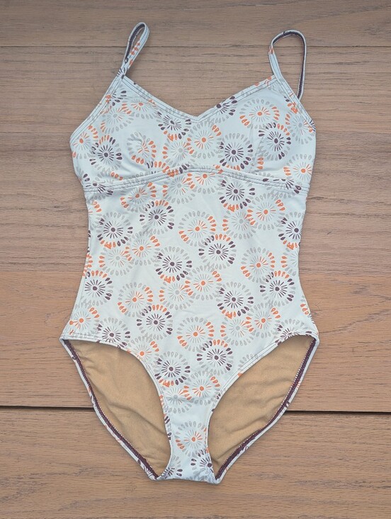DownEast Other - New DownEast White Pinwheel Floral Print Women's One-Piece Paddle Board Swimsuit